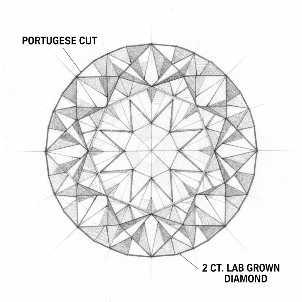 2 Carat Portuguese Cut Lab Grown Diamonds