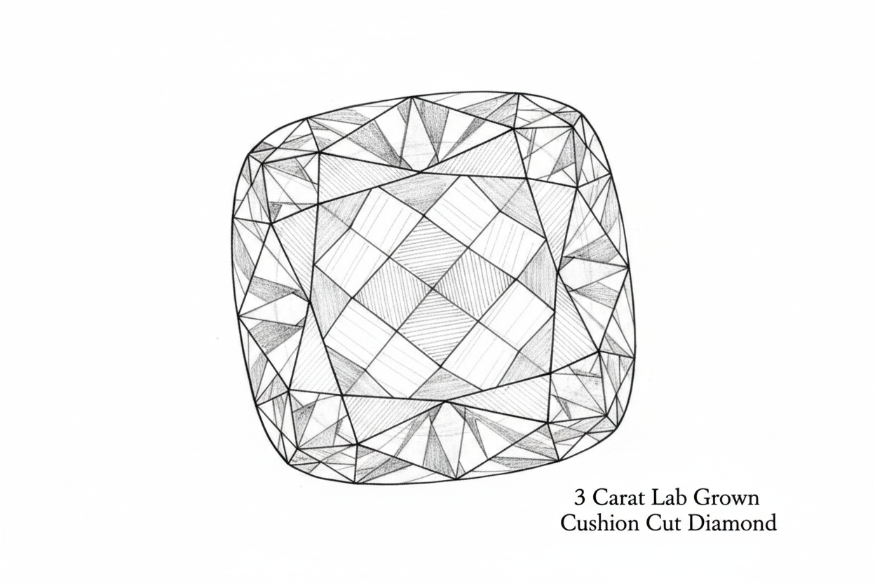 3 Carat Cushion Cut Lab Grown Diamonds