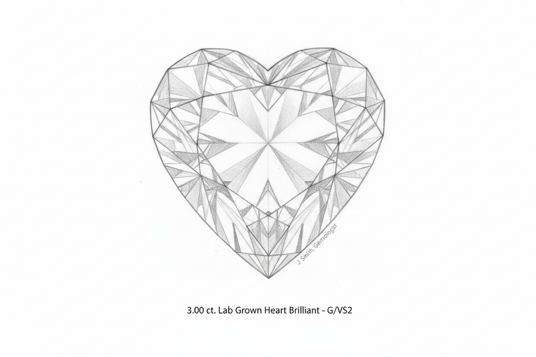 3 Carat Heart Cut Lab Grown Diamonds