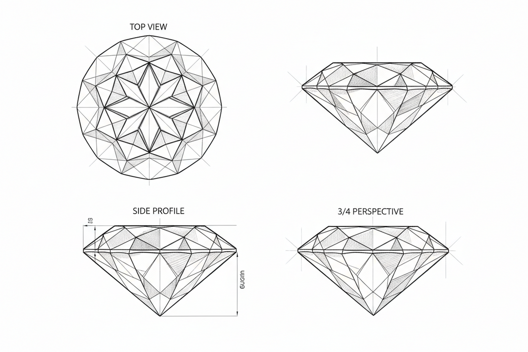 3 Carat Portuguese Cut Lab Grown Diamonds
