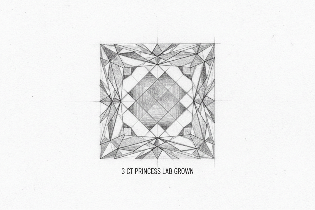 3 Carat Princess Cut Lab Grown Diamonds