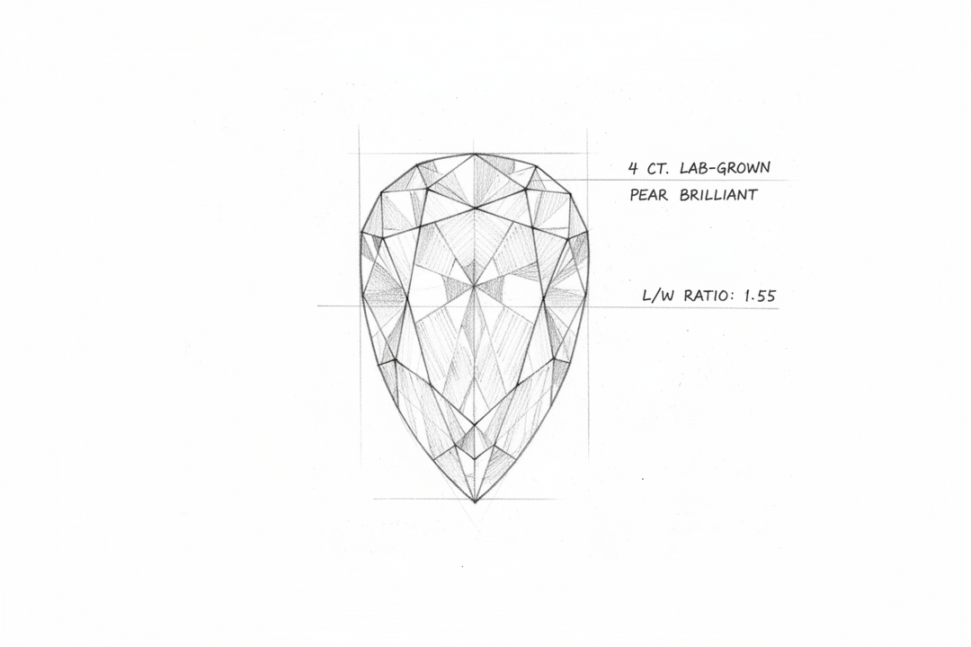 4 Carat Pear Cut Lab Grown Diamonds