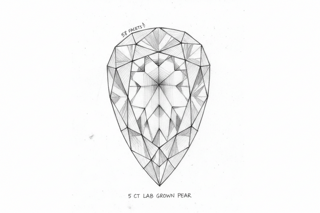5 Carat Pear Cut Lab Grown Diamonds