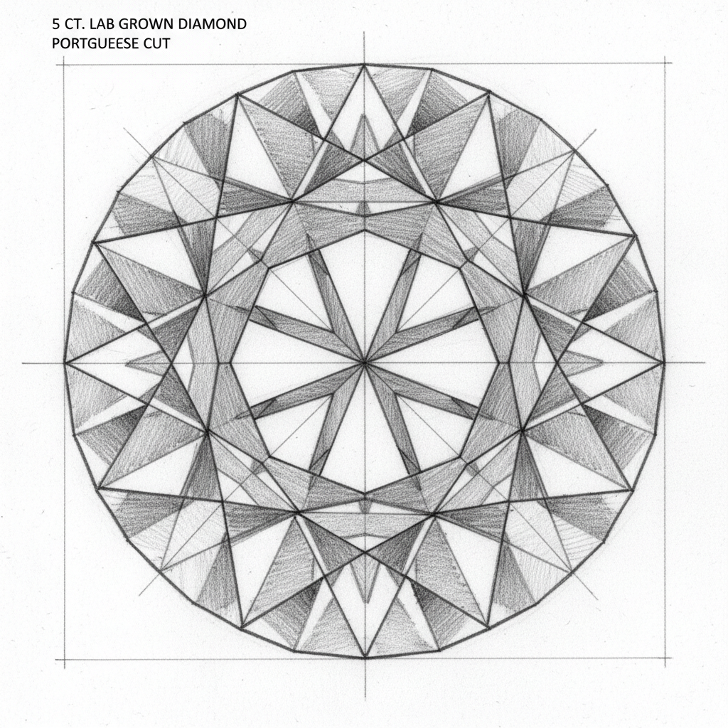 5 Carat Portuguese Cut Lab Grown Diamonds