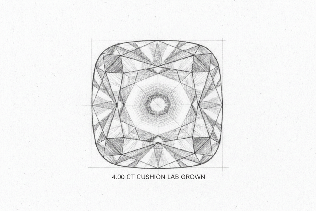 4 Carat Cushion Cut Lab Grown Diamonds