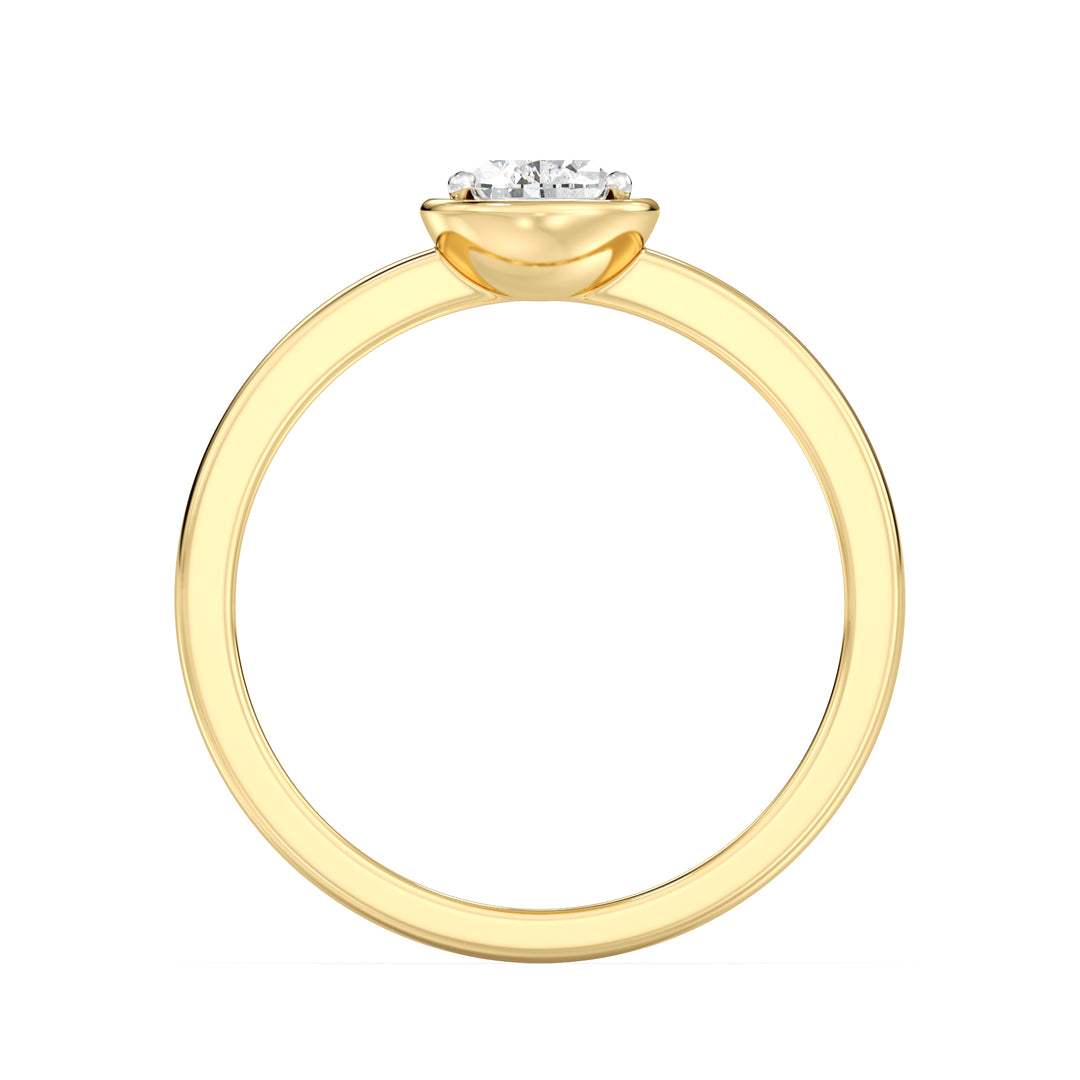 0.50 CT Pear Shape Lab Grown Diamond Ring in 18K Yellow Gold