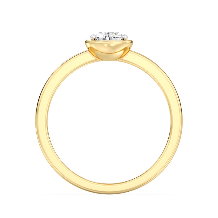 0.50 CT Pear Shape Lab Grown Diamond Ring in 18K Yellow Gold