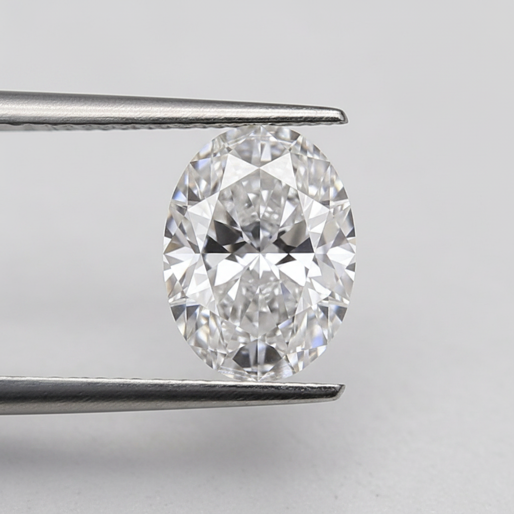 0,50 CT ovaal geslepen laboratoriumdiamant, VS1/D