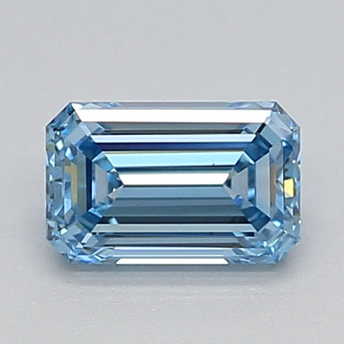 0.50 Carat Emerald Cut Lab Grown Diamond VS1 FANCY VIVID BLUE