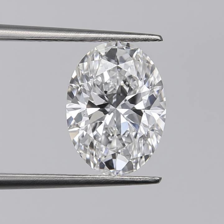 Diamant cultivé en laboratoire de taille ovale de 0,50 carat, VS1/D