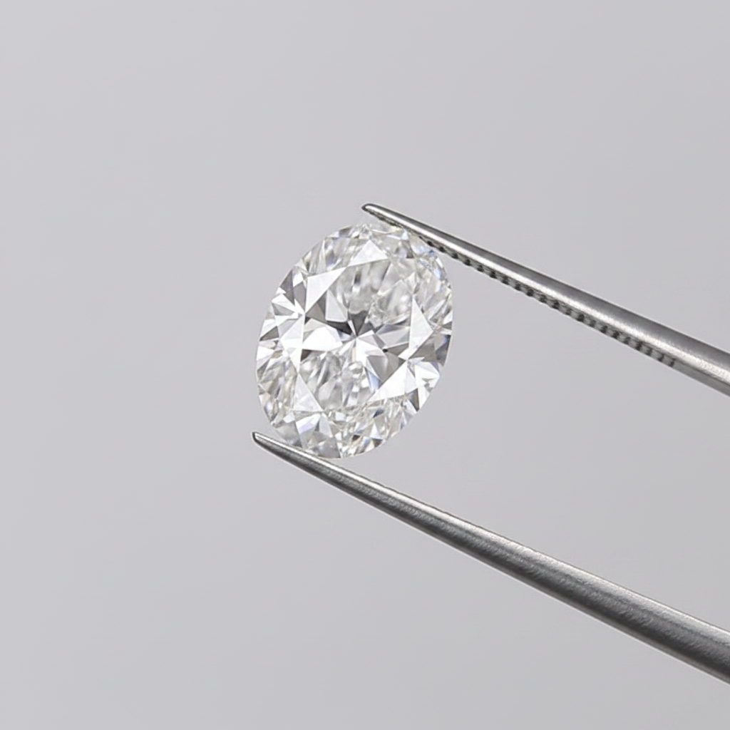 0,50 karaat ovaal geslepen laboratoriumdiamant, VVS1/D