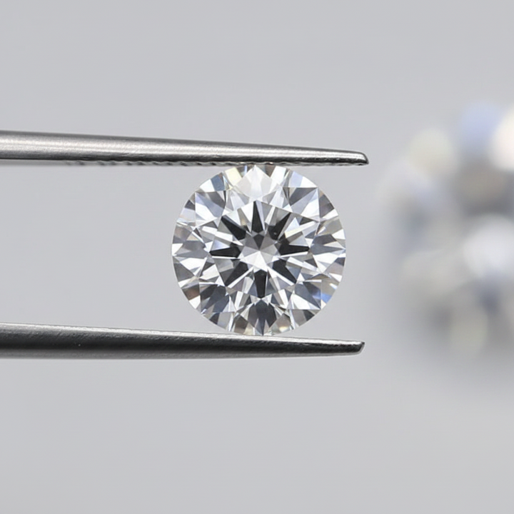 Diamante cultivado em laboratório com corte redondo de 0,50 quilates, VS1/D