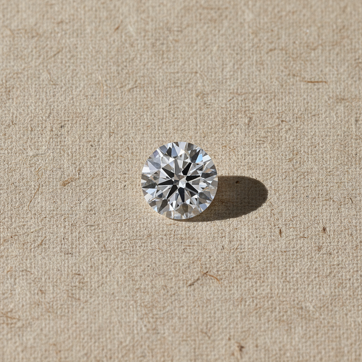 Diamante cultivado em laboratório com corte redondo de 0,50 quilates, VS2/D