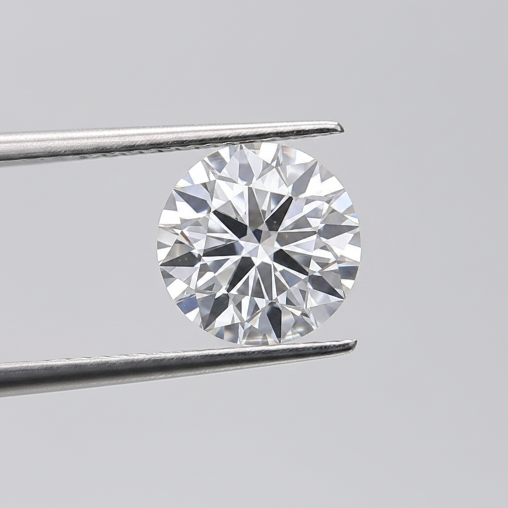 Diamante cultivado em laboratório com corte redondo de 0,50 quilates, VS2/D