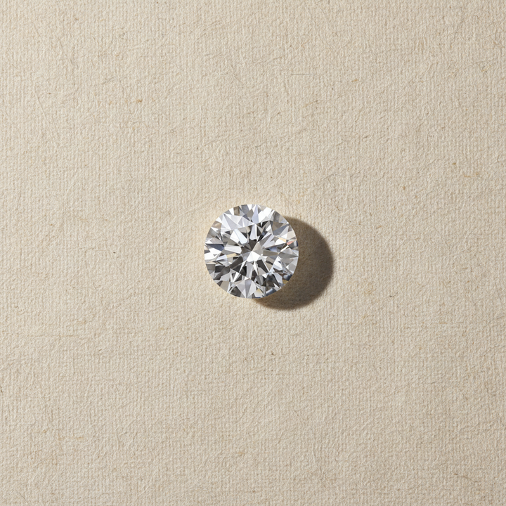 Diamante redondo cultivado em laboratório de 0,50 quilates, VVS2/D