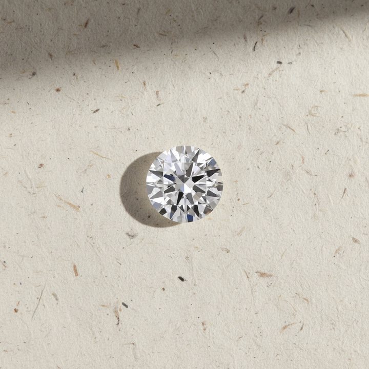 Diamante redondo cultivado em laboratório de 0,50 quilates, VVS2/D