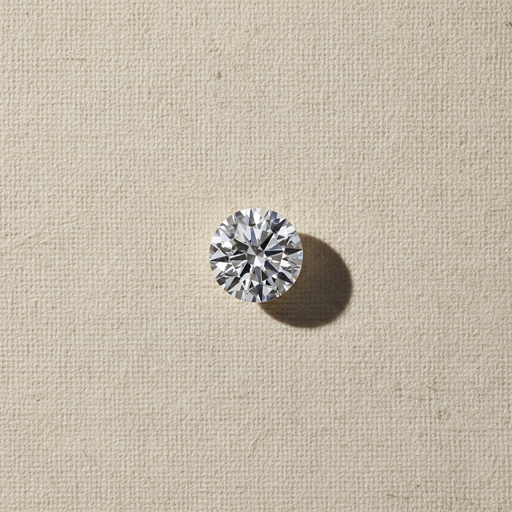 Diamante redondo cultivado em laboratório de 0,50 quilates, VVS2/D