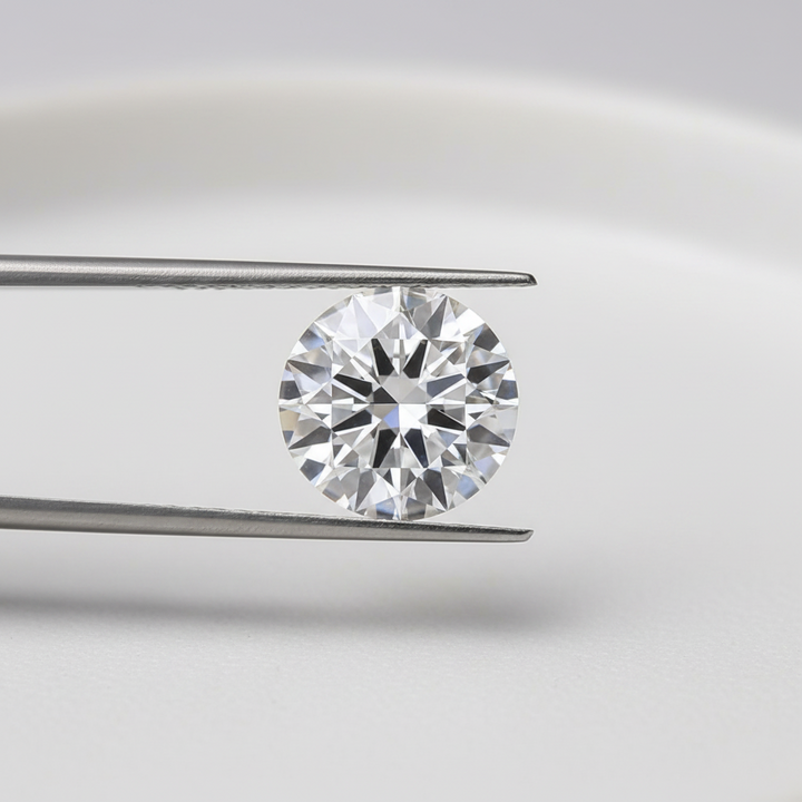 Diamante redondo cultivado em laboratório de 0,50 quilates, VVS2/D