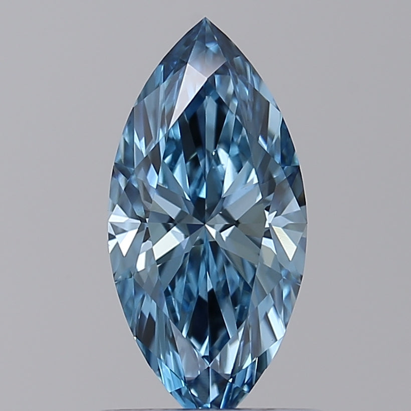 0.9 Carat Marquise Lab Grown Diamond VS1 FANCY VIVID BLUE