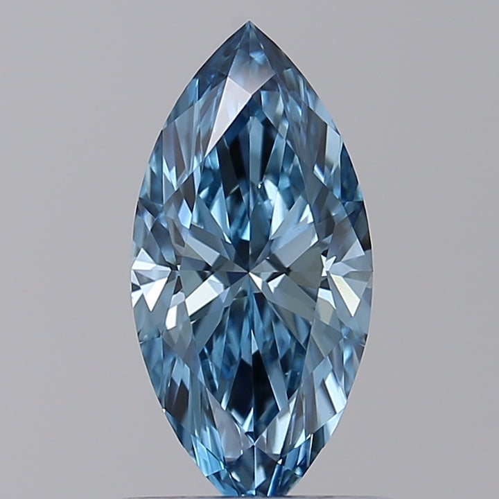 0.9 Carat Marquise Lab Grown Diamond VS1 FANCY VIVID BLUE