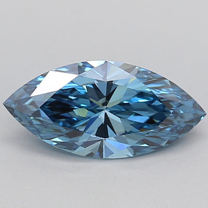 0.9 Carat Marquise Lab Grown Diamond VS1 FANCY VIVID BLUE