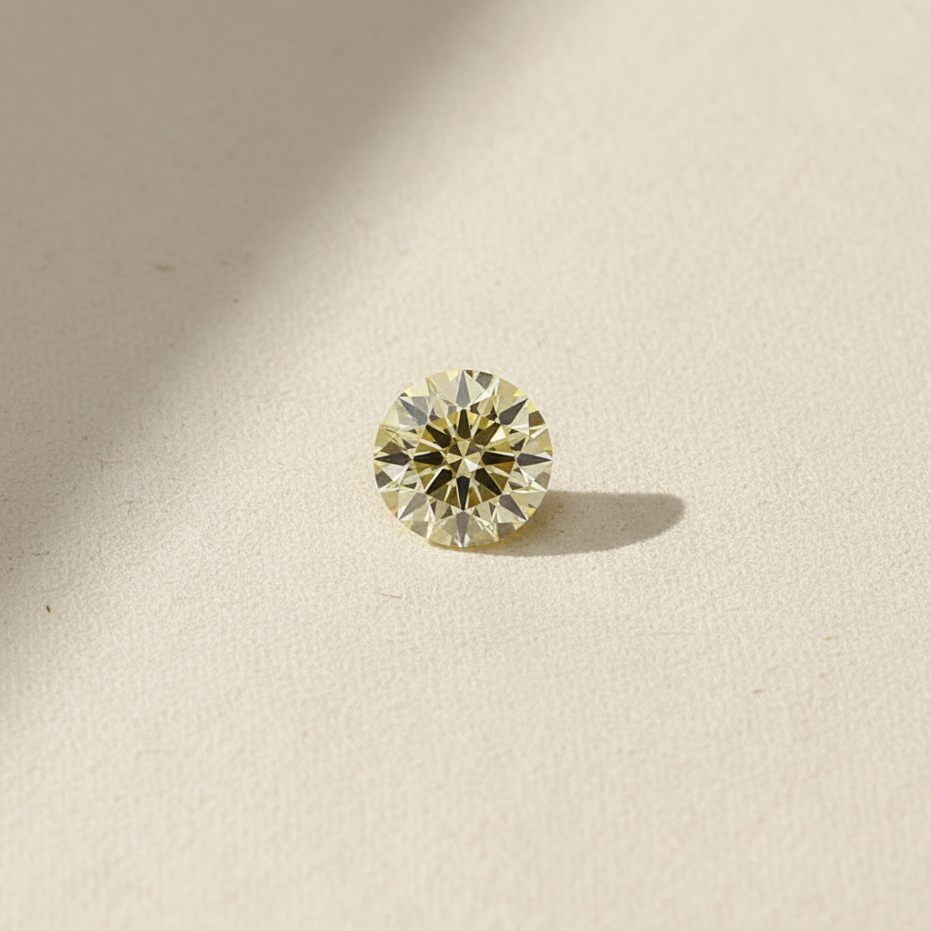 1.06 Carat Round Fancy Light Yellow Lab Grown Diamond VS2 IGI Certified