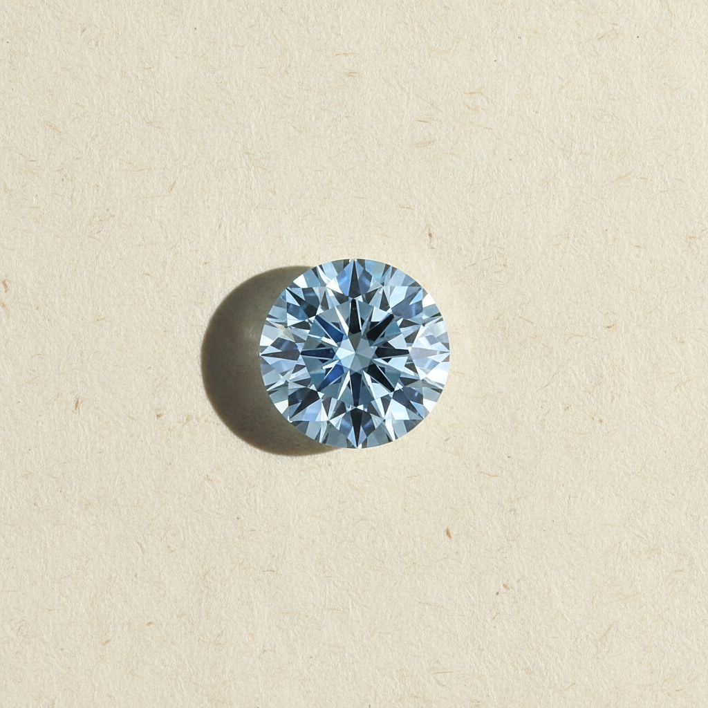 1.09 Carat Round Fancy Vivid Blue Lab Grown Diamond VS1 IGI Certified