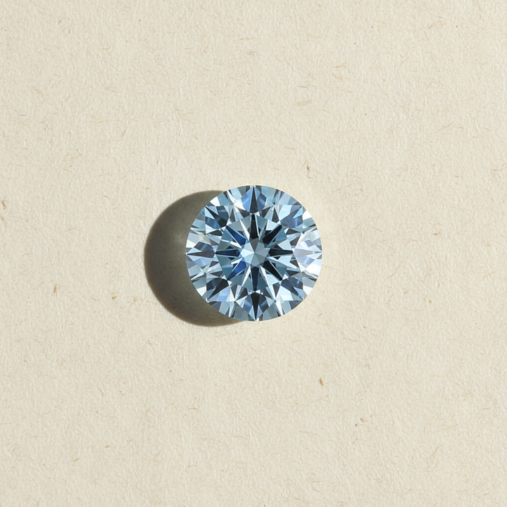1.09 Carat Round Fancy Vivid Blue Lab Grown Diamond VS1 IGI Certified