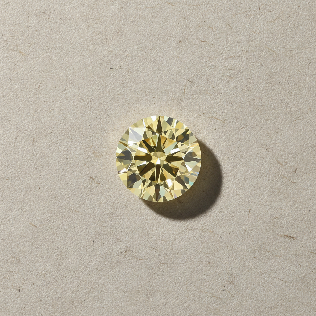 1.29 Carat Round Fancy Yellow Lab Grown Diamond VS2 IGI Certified