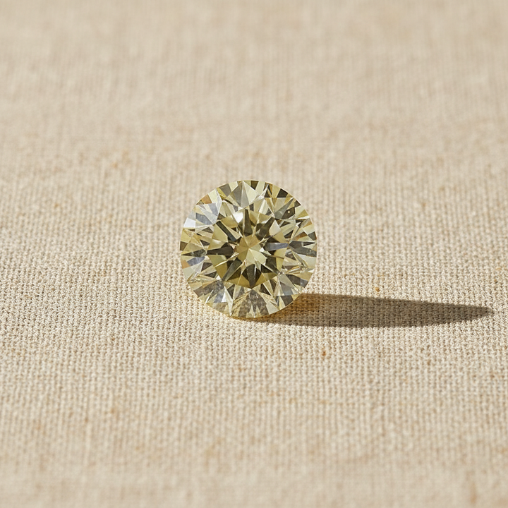 1.40 Carat Round Fancy Intense Yellow Lab Grown Diamond VVS2 IGI Certified