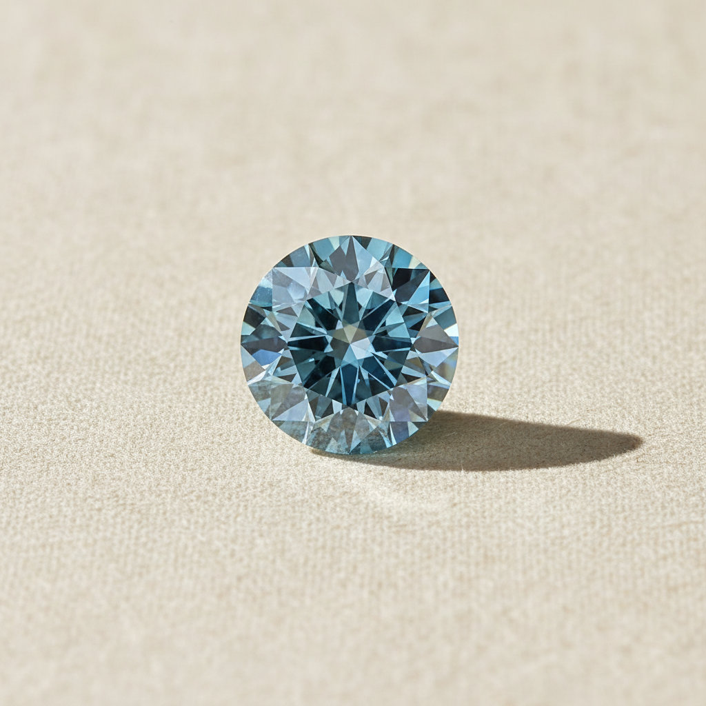 1.49 Carat Round Fancy Vivid Blue Lab Grown Diamond VVS1 IGI Certified