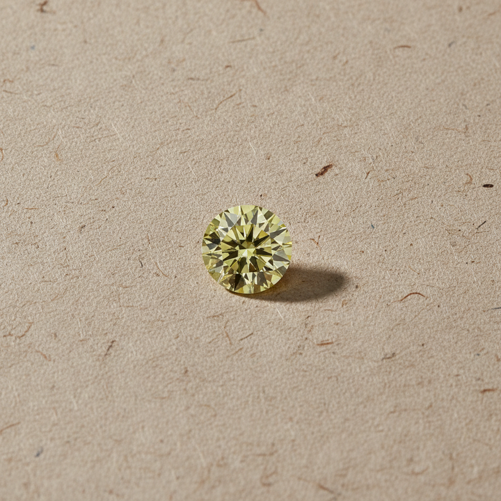 1.92 Carat Round Fancy Yellow Lab Grown Diamond VVS2 IGI Certified