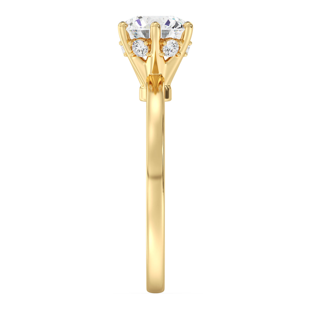 1 Carat IGI Certified Lab Grown Diamond Ring with Hidden Halo in 18K Yellow Gold