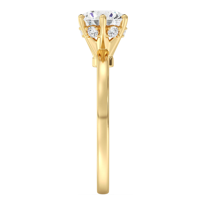 1 Carat IGI Certified Lab Grown Diamond Ring with Hidden Halo in 18K Yellow Gold