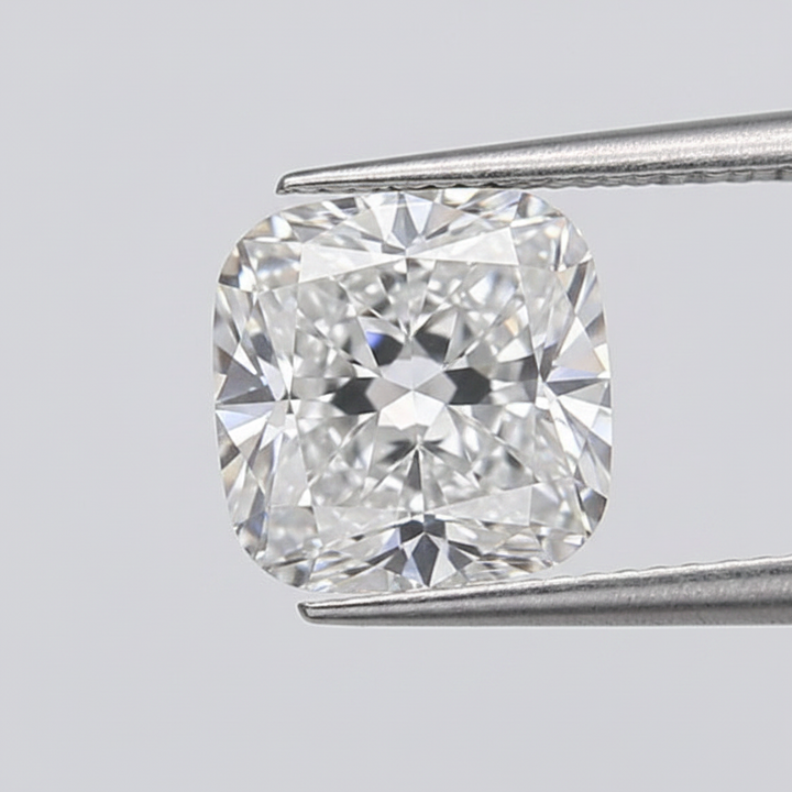 Diamante cultivado em laboratório com corte almofadado de 1,00 quilates, VS1/D