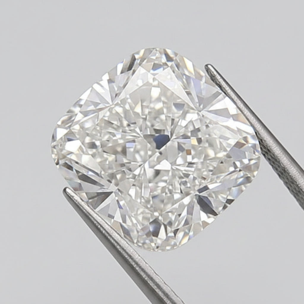 1,00 karaat kussengeslepen laboratorium-gegroeide diamant, VS1/E