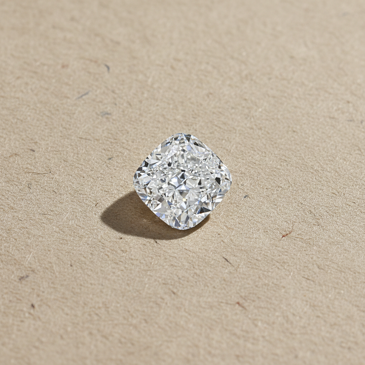 1,00 karaat kussengeslepen laboratorium-gegroeide diamant, VS2/D