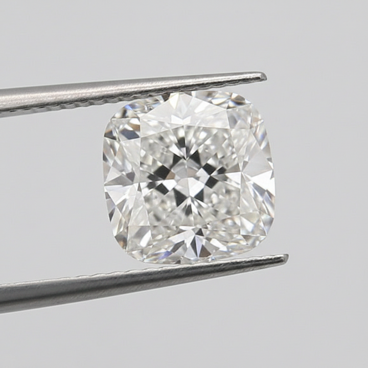 1,00 karaat kussengeslepen laboratorium-gegroeide diamant, VVS2/E