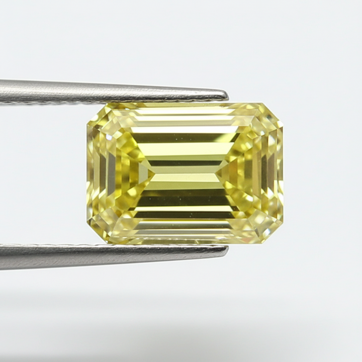 1.00 Carat Emerald Cut Lab Grown Diamond, VS1/Fancy Light Yellow