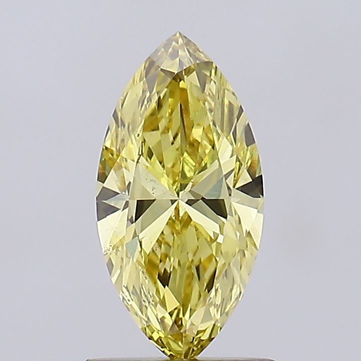 1.00 Carat Marquise Cut Lab Grown Diamond VS2Fancy Intense Yellow