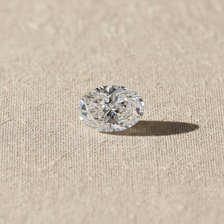 1,00 Karat ovaler, im Labor geschliffener Diamant, VS2/F