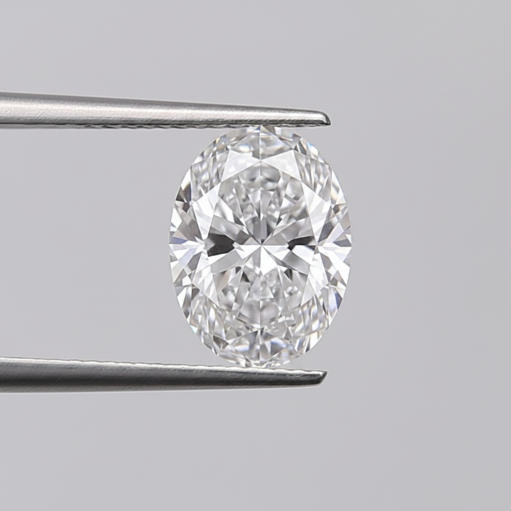 1,00 karaat ovaal geslepen laboratoriumdiamant, VVS2/D