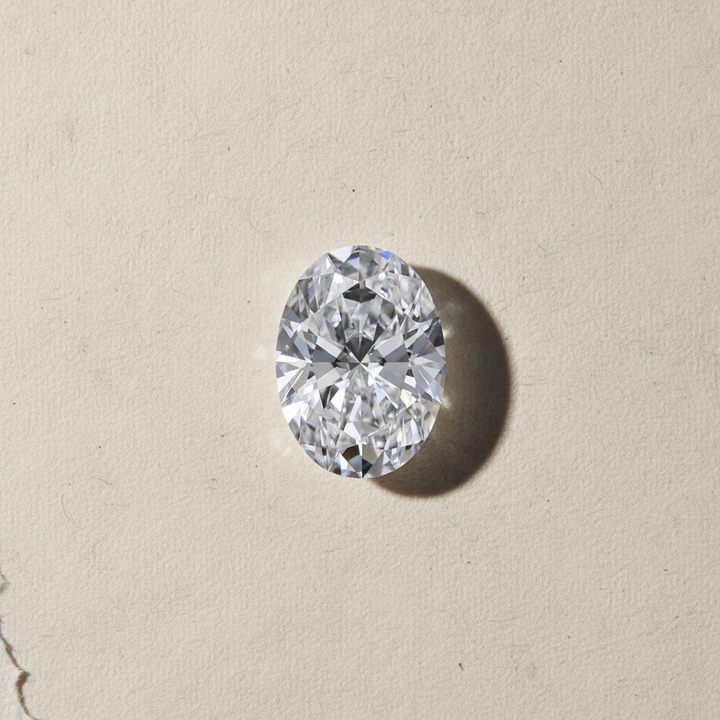 1,00 karaat ovaal geslepen laboratoriumdiamant, VVS2/D