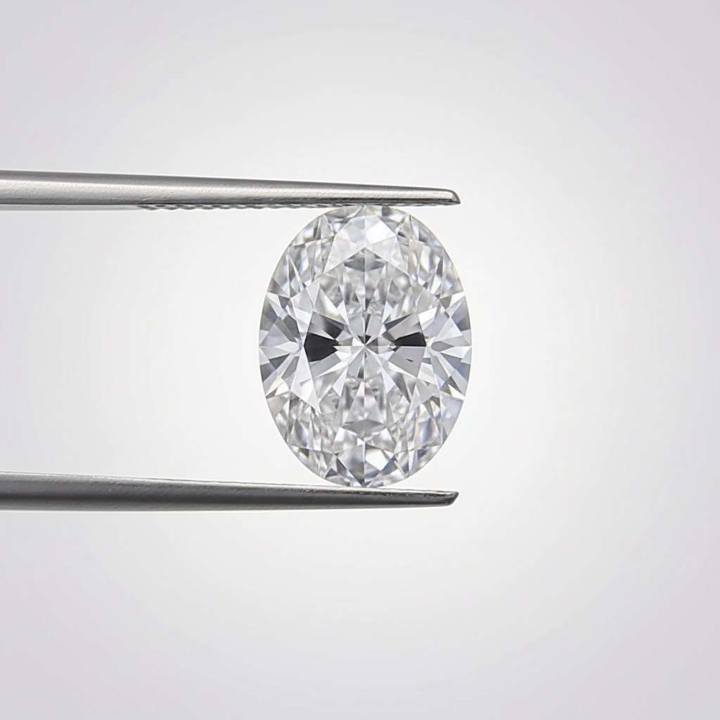 1,00 karaat ovaal geslepen laboratoriumdiamant, VVS2/D