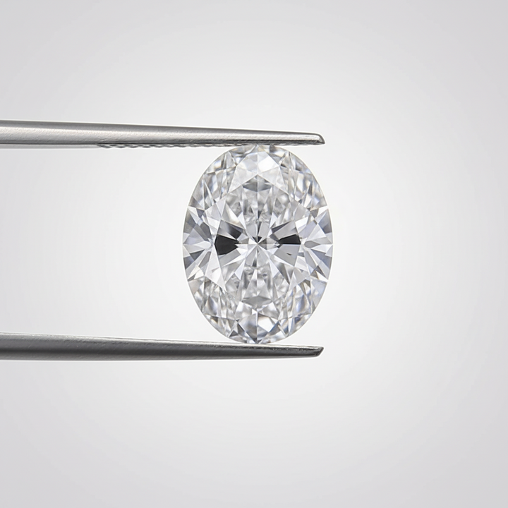 1,00 karaat ovaal geslepen laboratoriumdiamant, VVS2/D