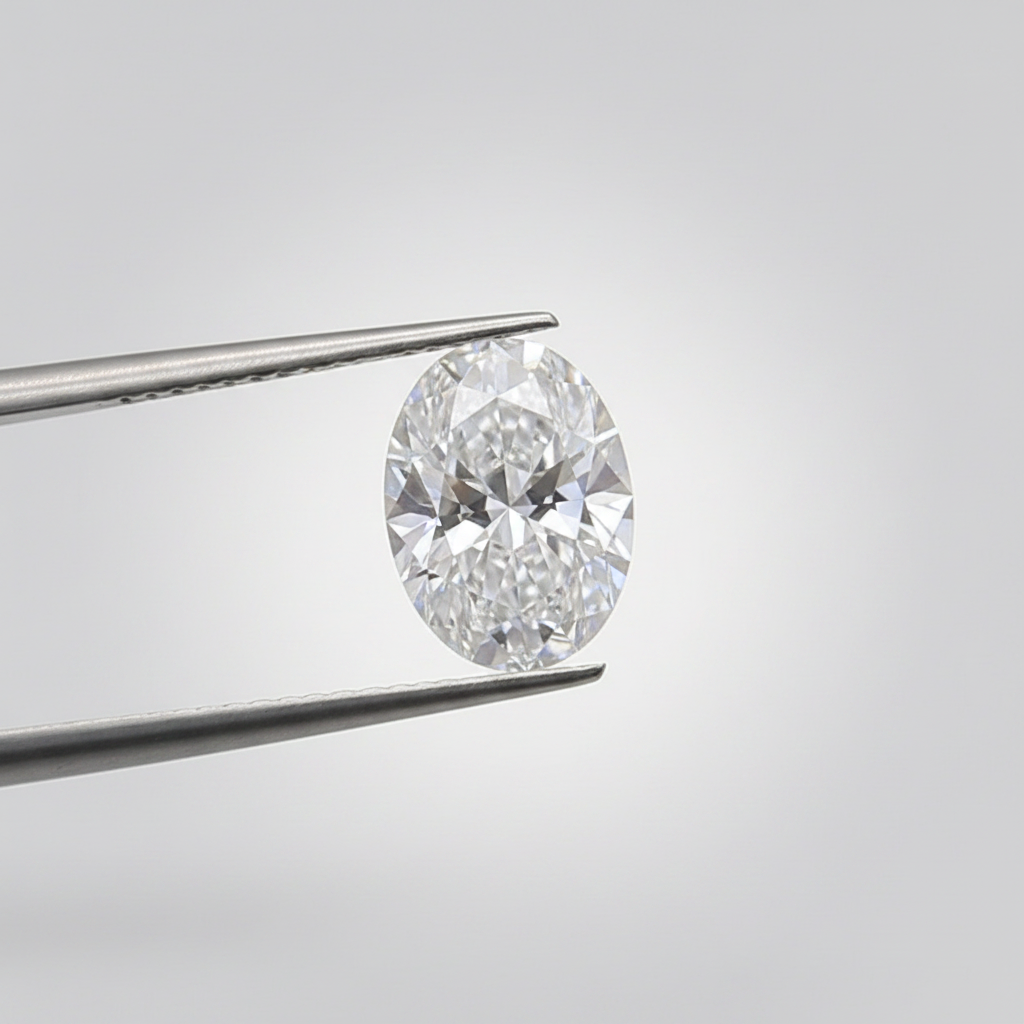 1,00 karaat ovaal geslepen laboratoriumdiamant, VVS2/D