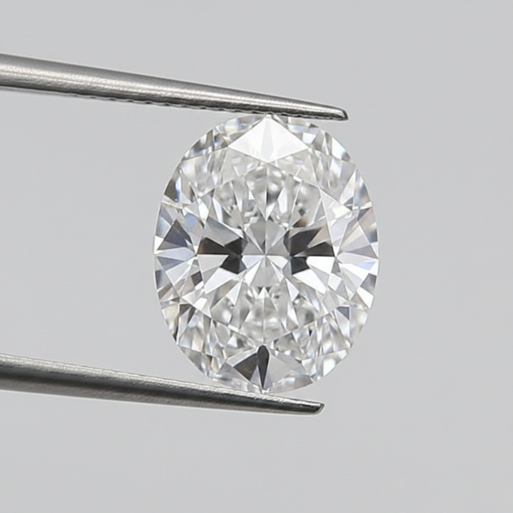 1,00 karaat ovaal geslepen laboratoriumdiamant, VVS2/D