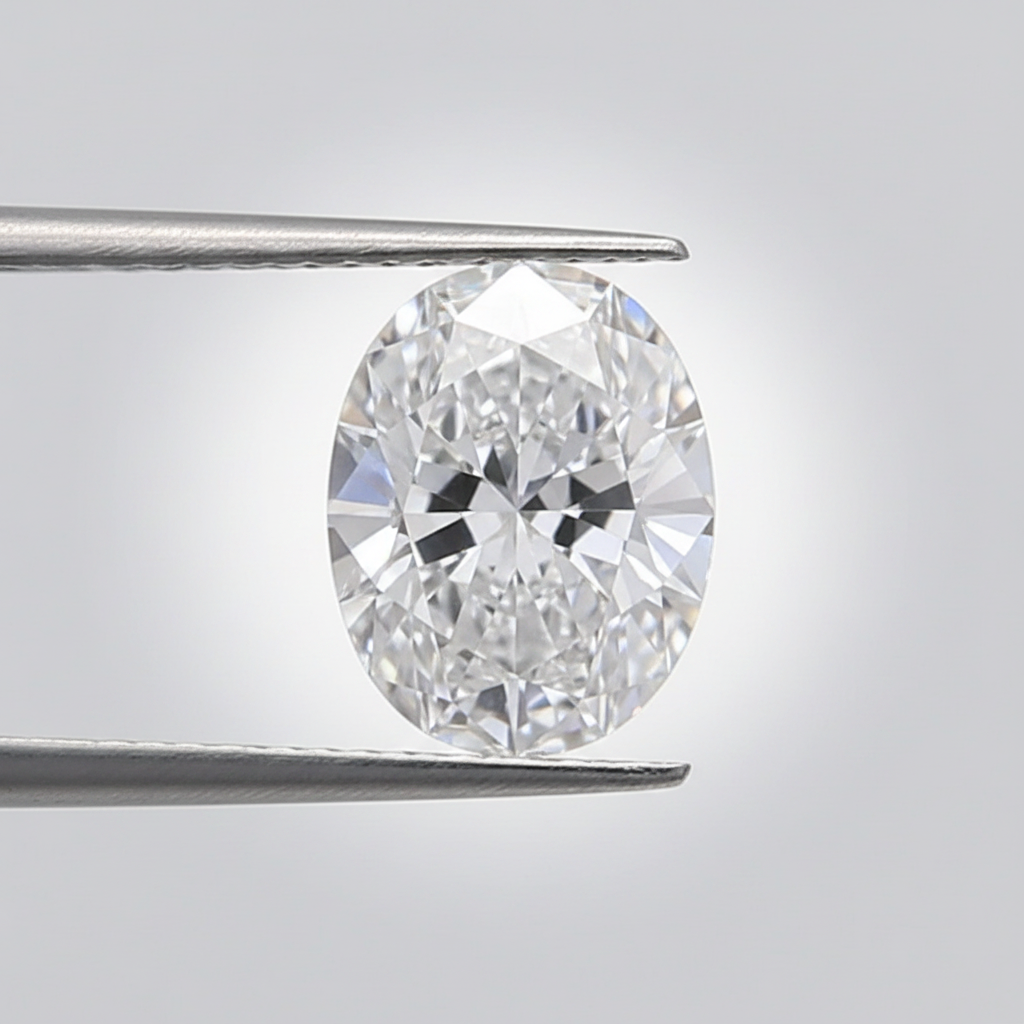 1,00 karaat ovaal geslepen laboratoriumdiamant, VVS2/D