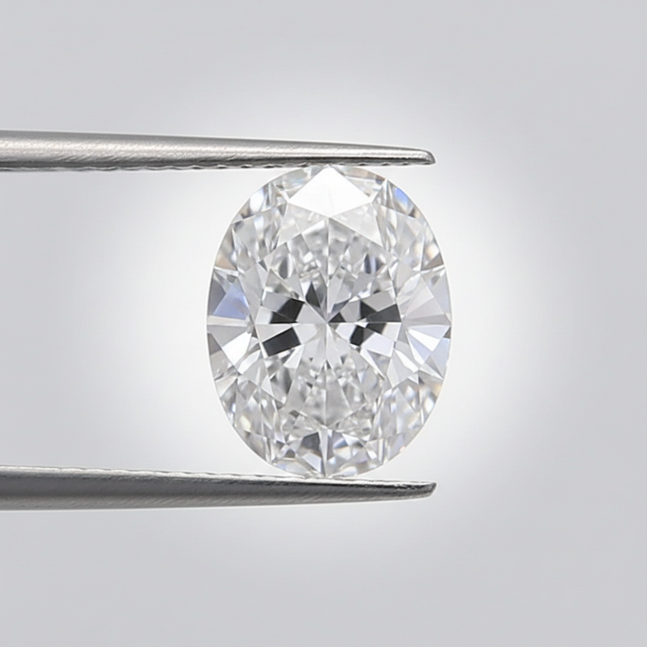 1,00 karaat ovaal geslepen laboratoriumdiamant, VVS2/D