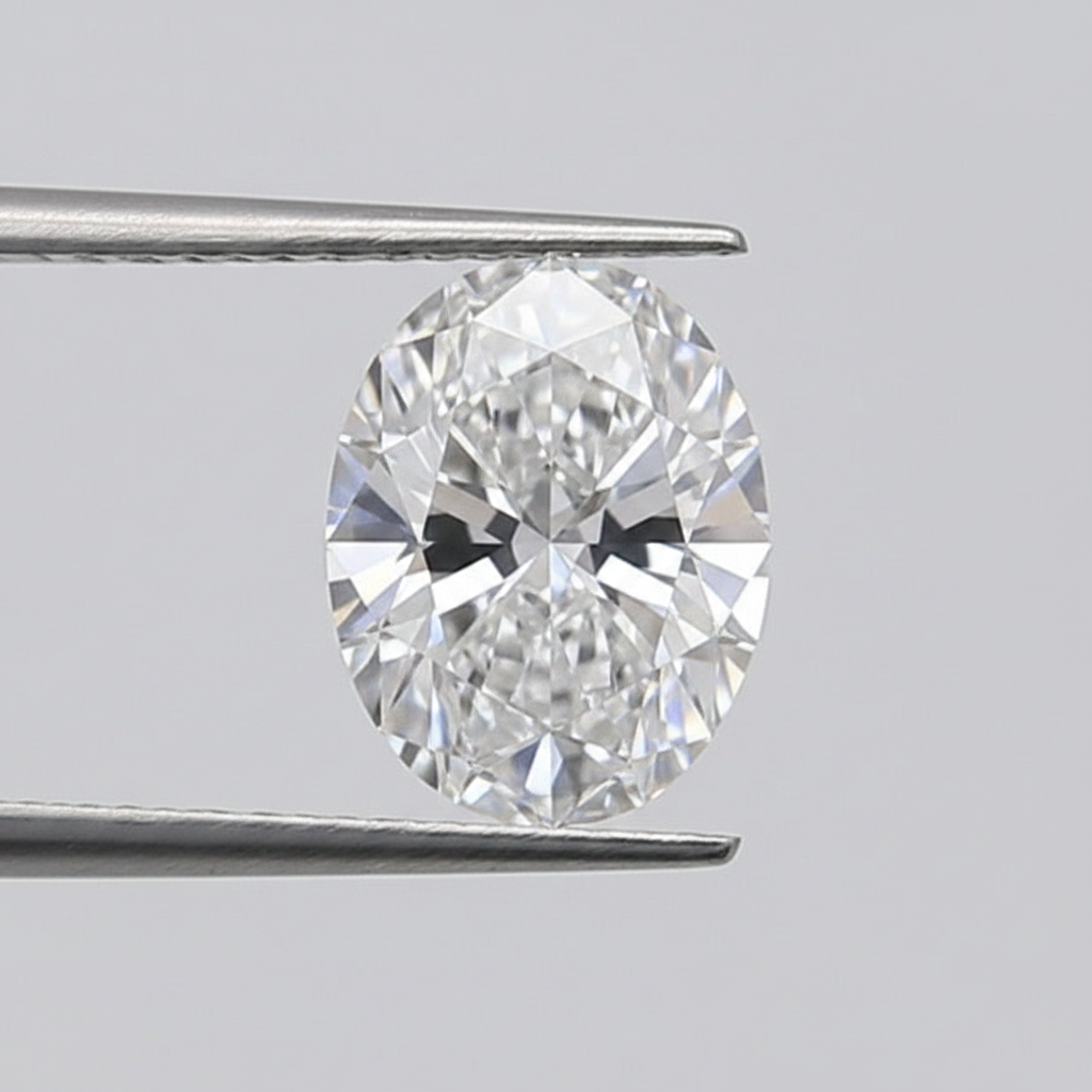 1,00 karaat ovaal geslepen laboratoriumdiamant, VVS2/D